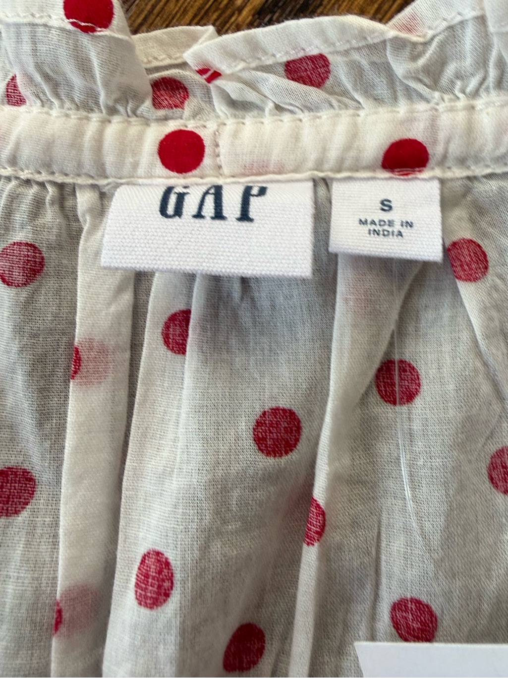 Gap Relaxed Sleeveless Tie-Neck Top Tank Red White Polka Dot Small Nwt — image 5 of 6